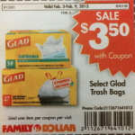 Glad Trash Bags Only $1.50 At Family Dollar