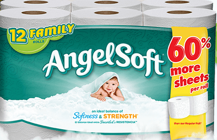 Angel Soft Bath Tissue 12 Family Size Rolls