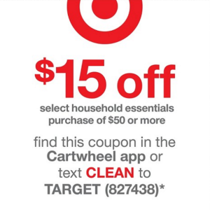 Target $15 off $50 household coupon