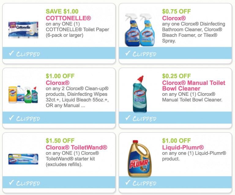 Hot New 1 00 Off Cottonelle Clorox Charmin And Bounty Coupons 
